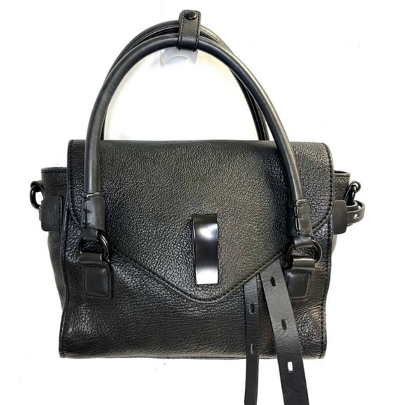 JOY GRYSON Nyla Black Supple Pebbled 
Leather Purse/Satchel/Crossbody Bag - Picture 1 of 16